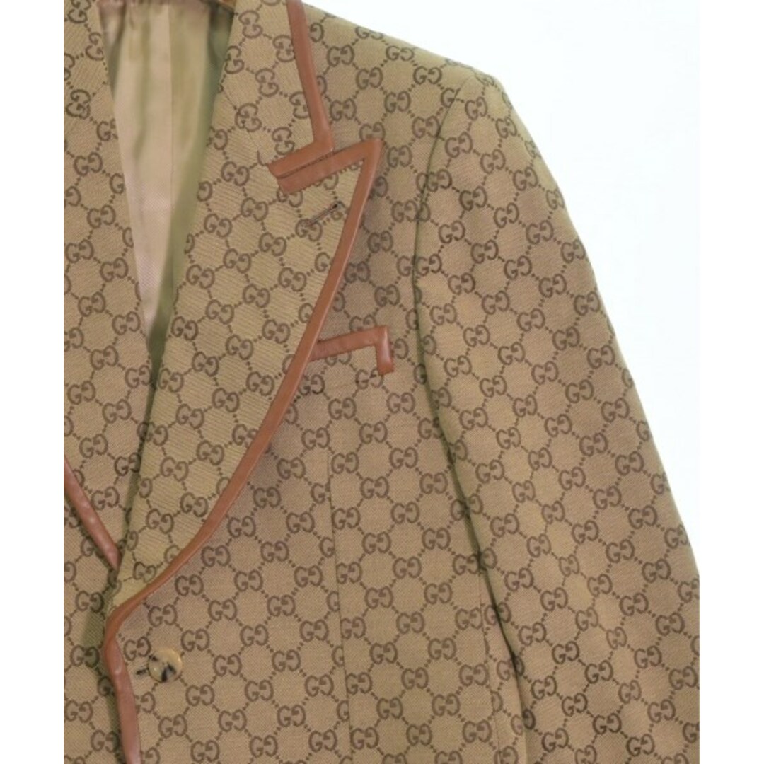 GUCCI - GUCCI グッチ テーラードジャケット 46(M位) 茶系(総柄 GUCCI - GUCCI グッチ テーラードジャケット 46(M位) 茶系(総柄
