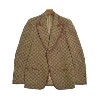 グッチ(Gucci)のGUCCI グッチ テーラードジャケット 46(M位) 茶系(総柄) 【古着】【中古】(テーラードジャケット)