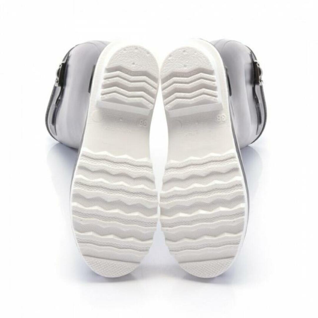 MONCLER(モンクレール)の レインブーツ レインシューズ ラバー レザー ブラック ホワイト レディースの靴/シューズ(レインブーツ/長靴)の商品写真