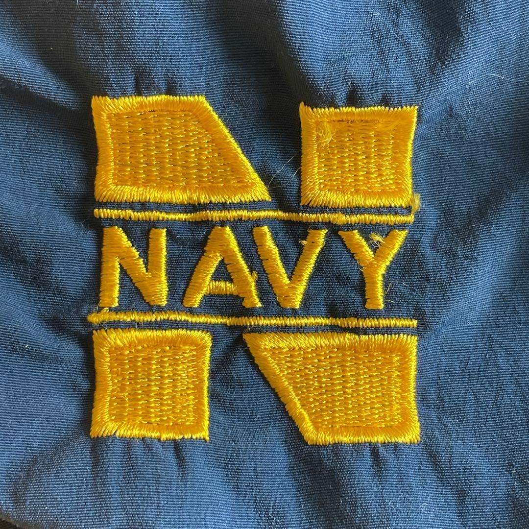 激レア USA製 US NAVY ナイロン トラックジャケット 極太アーム 刺繍