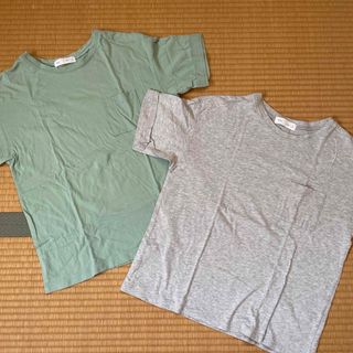 ヴィス(ViS)のViS 【AMERICAN COTTON 】ポケットTシャツ／グレー&グリーン (Tシャツ(半袖/袖なし))