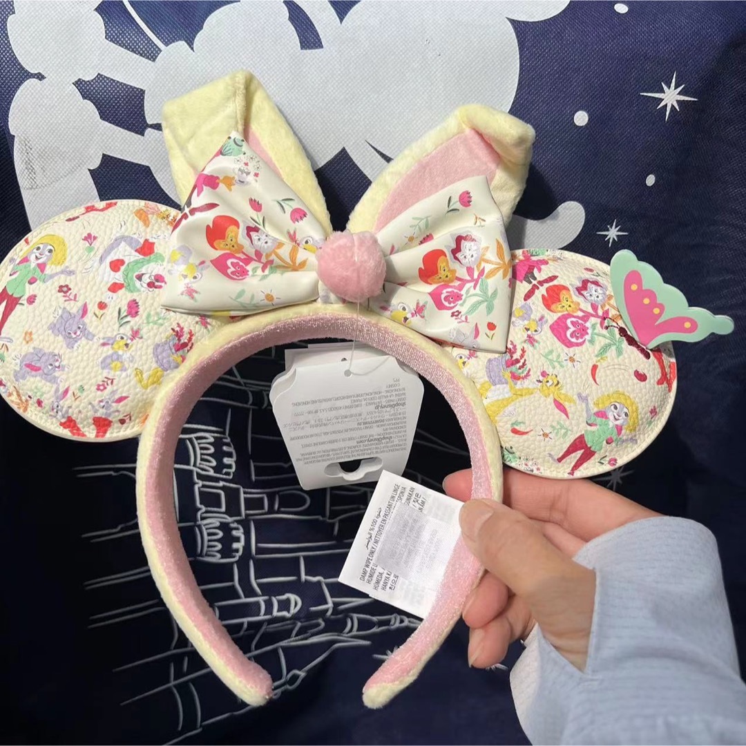 上海ディズニー新作 うさぎいっぱい蝶々カチューシャ