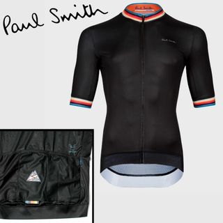 ポールスミス(Paul Smith)の新品 ポールスミス イタリア製 超軽量 ストライプサイクルジャージ Mサイズ 黒(ウエア)