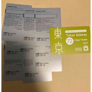 Tokyo Subway Ticket　72時間券大人10枚　未使用