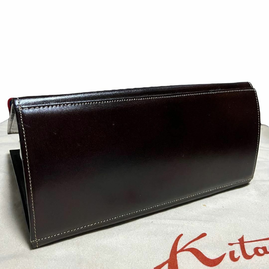 【美品✨】キタムラ ショルダーバッグ 2way 内総柄 冠婚葬祭 レザー 茶