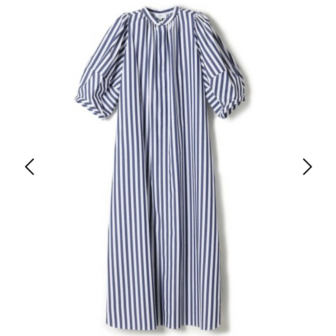 T/C STRIPED BALLOON SLEEVE DRESS