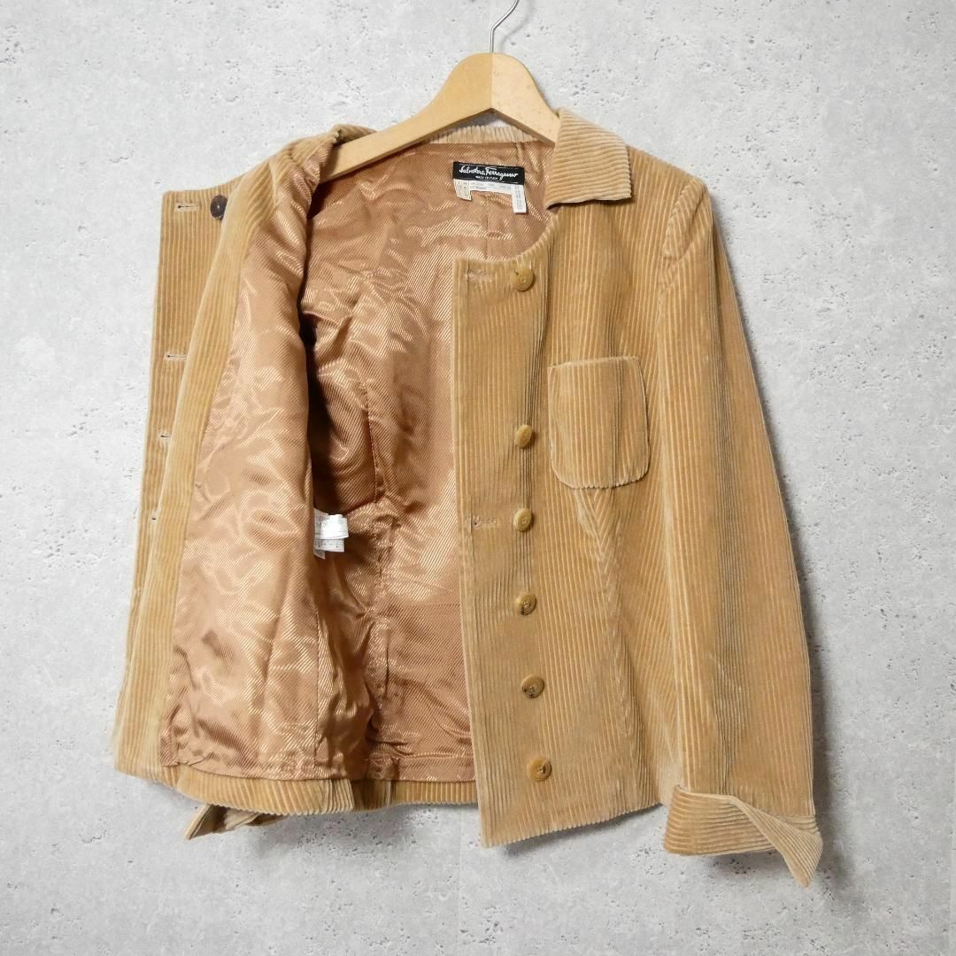 美品 Salvatore Ferragamo コーデュロイ ダブル ジャケット