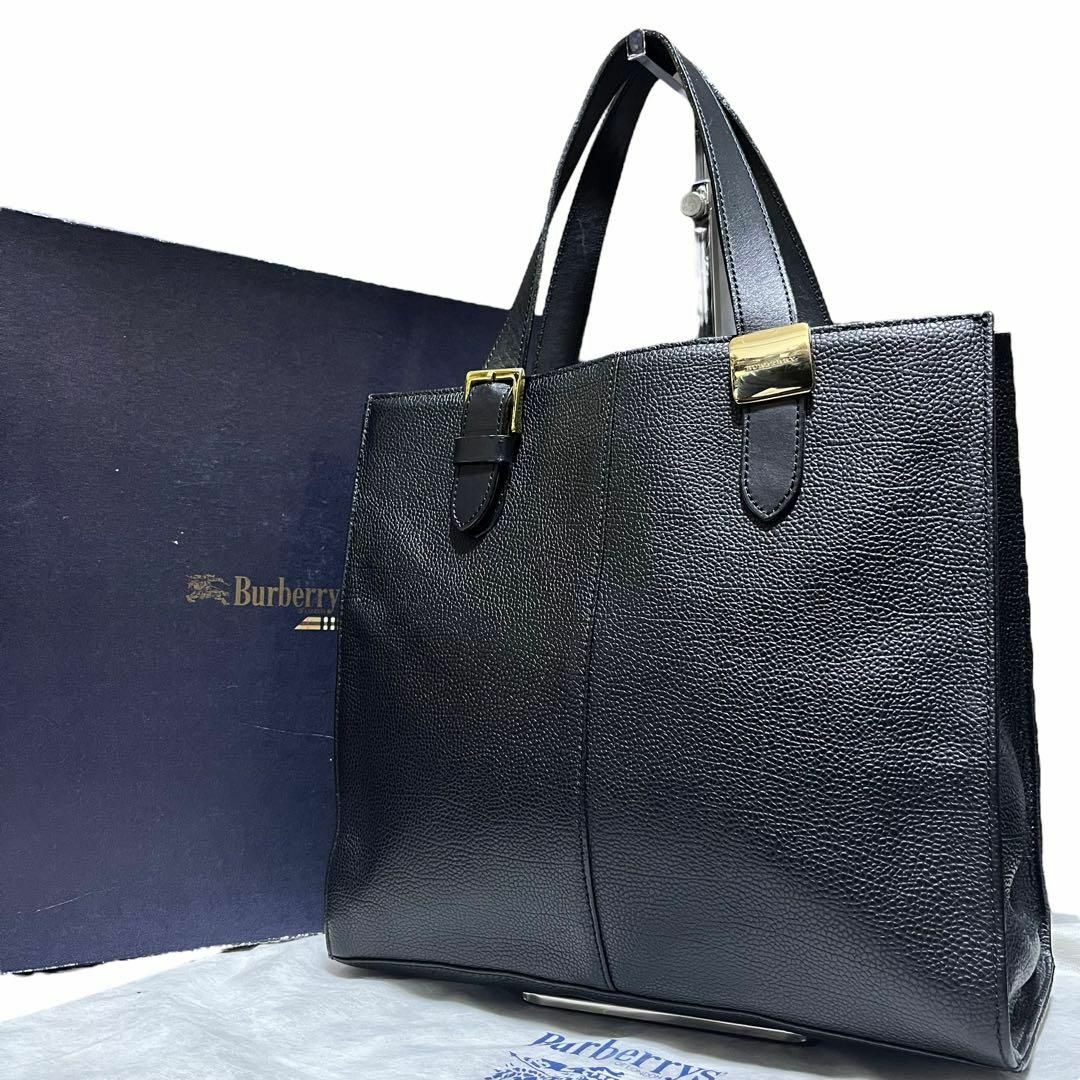 希少 美品 バーバリー シャドーホース ハンドバッグ ロゴ金具 シボ A4