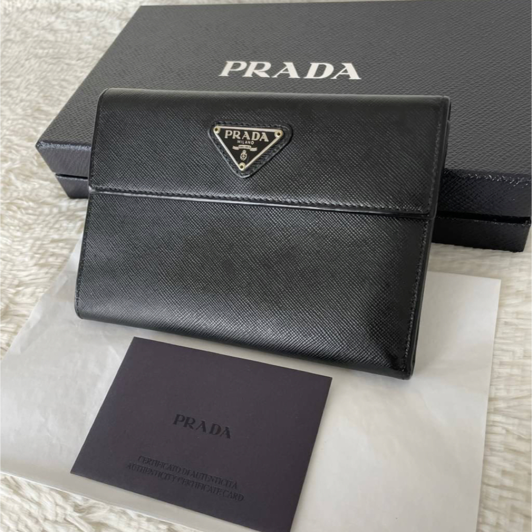 PRADA - 美品☆プラダ PRADA 三つ折り財布 三角ロゴ サフィアーノ ...