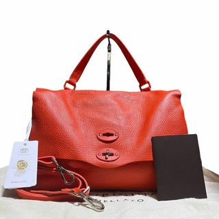 美品✨】ザネラート ポスティーナ ショルダーバッグ 2way シボ レザー 黒-