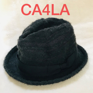 カシラ(CA4LA)のCA4LA カシラ　ハット　バケットハット　帽子　日本製　リボン　ブラック(ハット)