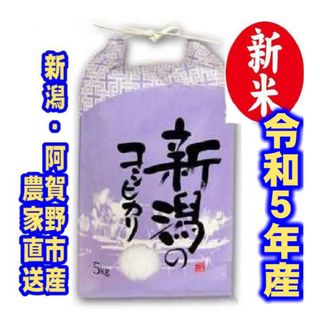 新米　令和5年産新潟コシヒカリ　クラフト米袋入　白米5個★農家直送★色彩選別済(米/穀物)