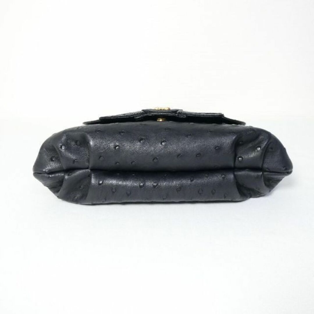 ほぼ美品 Loro Bolsetta オーストリッチ レザー ショルダーバッグ