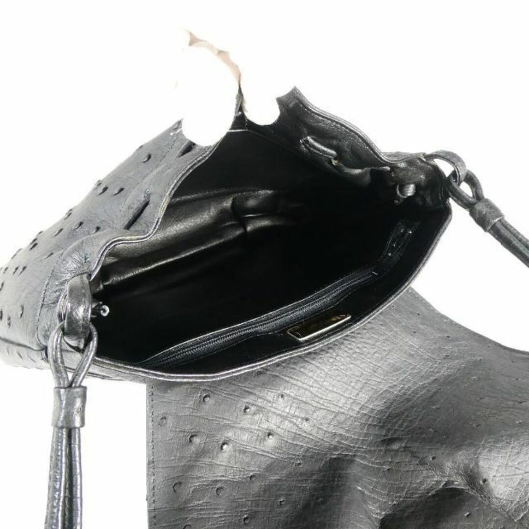 ほぼ美品 Loro Bolsetta オーストリッチ レザー ショルダーバッグ
