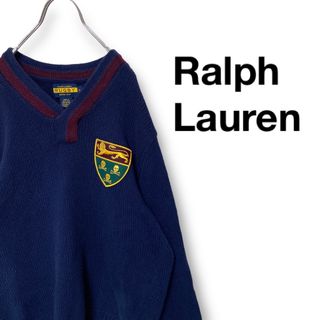 ポロラグビー(POLO RUGBY)のRalph Luren ラルフローレン RUGBY ニット セーター 刺繍ロゴ(ニット/セーター)