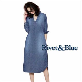 Rivet&Blue シャンブレーワンピース OP114 1 H0911-13(ひざ丈ワンピース)