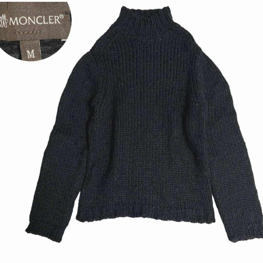 MONCLER アルパカ混 モックネックニット ブラックM - ニット/セーター