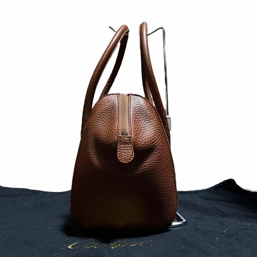 【美品✨】カルティエ マストライン ハンドバッグ ミニボストン シボ レザー
