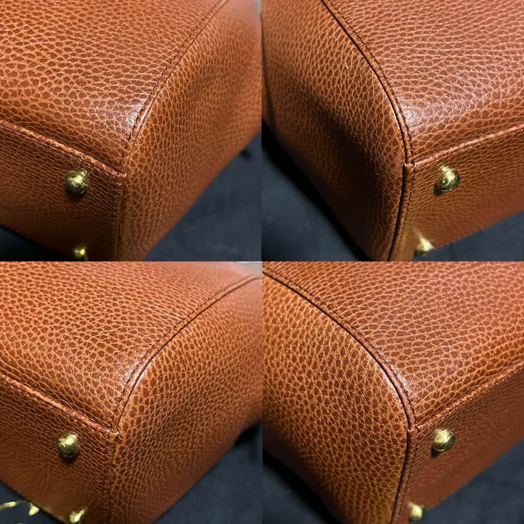 【美品✨】カルティエ マストライン ハンドバッグ ミニボストン シボ レザー