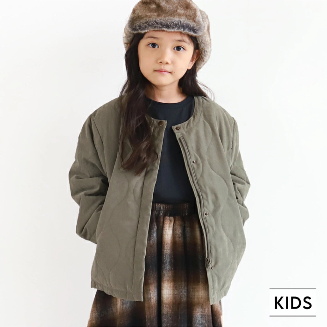 coca(コカ)のcoca キッズ　キルティングコート　カーキ　110 キッズ/ベビー/マタニティのキッズ服女の子用(90cm~)(ジャケット/上着)の商品写真