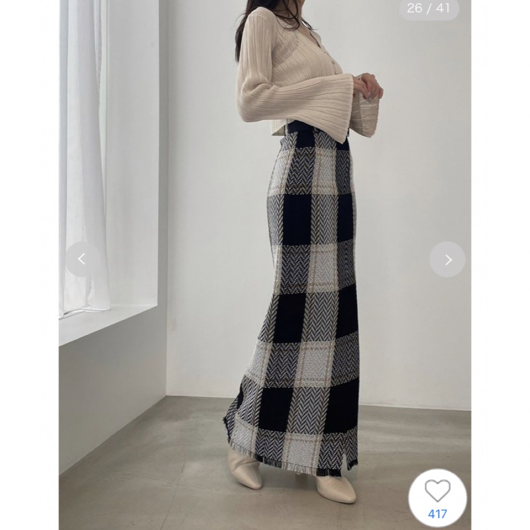SNIDEL(スナイデル)のベルティッドロービングチェックタイトスカート レディースのスカート(ロングスカート)の商品写真