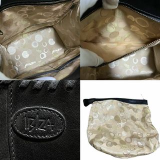 【極美品✨】IBIZA イビザ ゾウ ハンドバッグ メッシュ 内総柄 レザー 黒