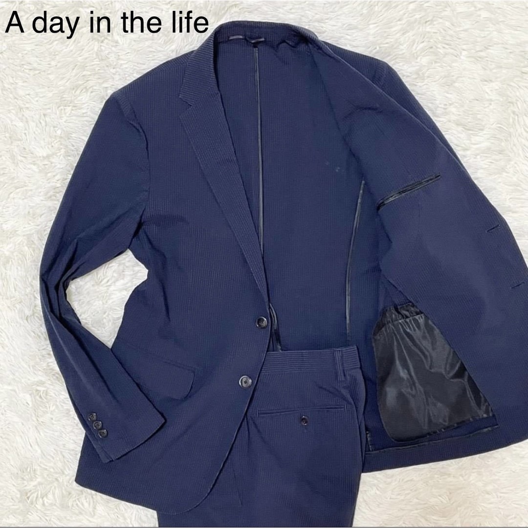 A day in the life【極上のシアサッカー 美品】スーツ 紺 M