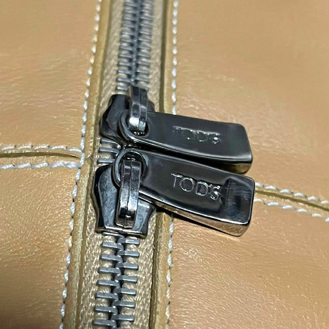【美品✨】トッズ dキューブ ハンドバッグ スクエア ロゴ刻印 レザー キャメル