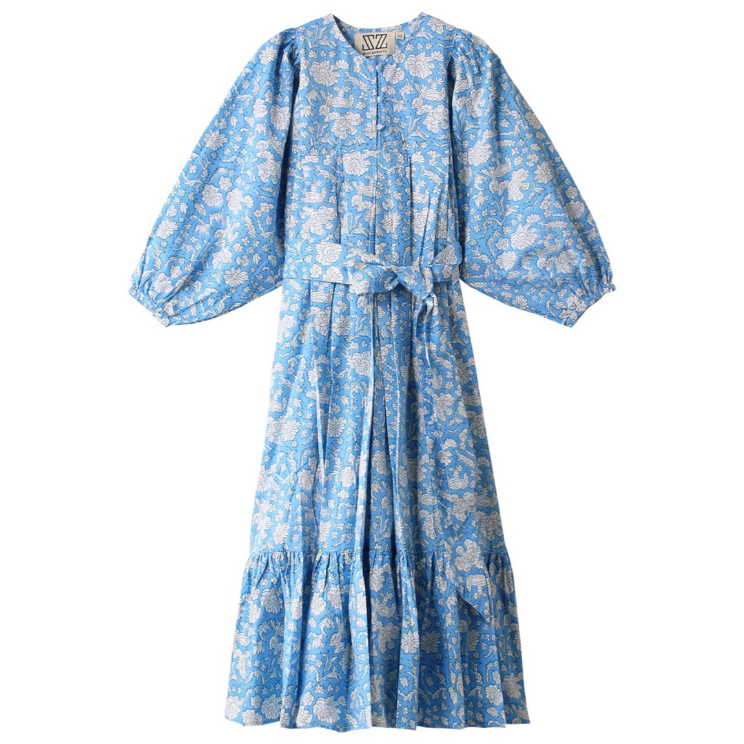 Aaron Dress in China Blue \u0026 Warm Grass