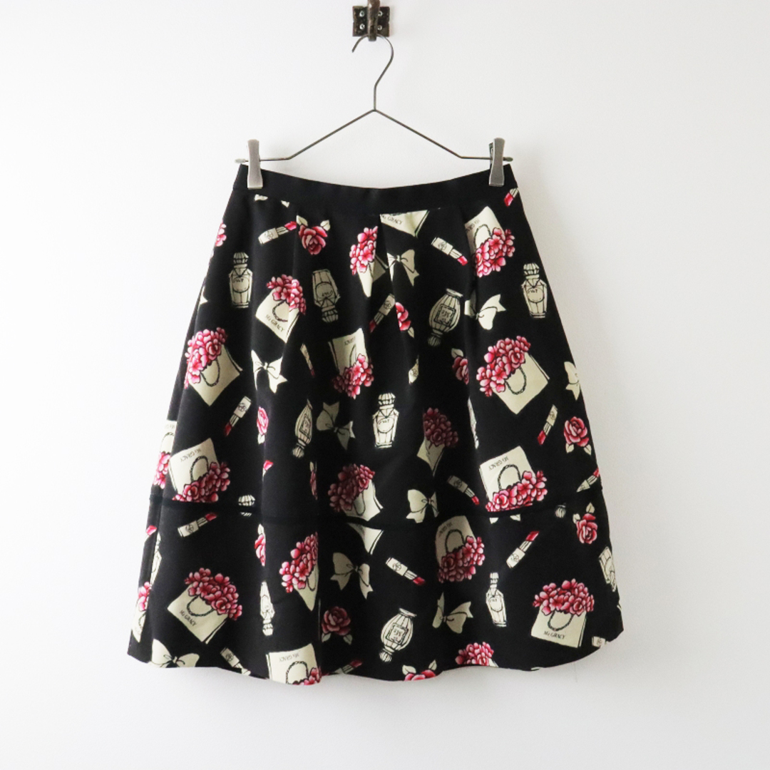 エムズグレイシー M´S GRACY Motif Print Skirt 40/ブラック エムズグレイシー M´S GRACY Motif Print Skirt 40/ブラック