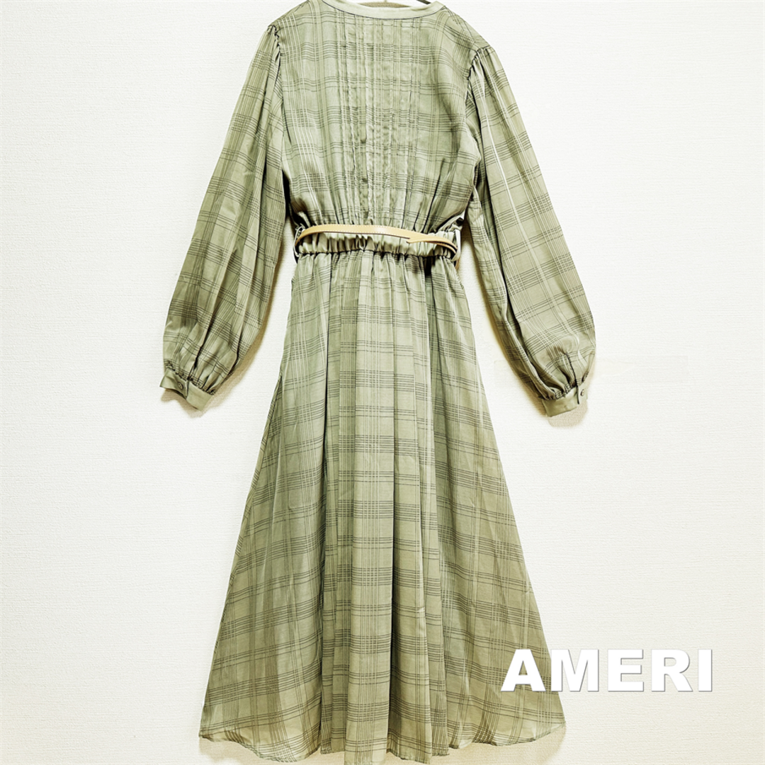 【AMERI】CHECK RETRO SLENDER DRESS タグ付未使用