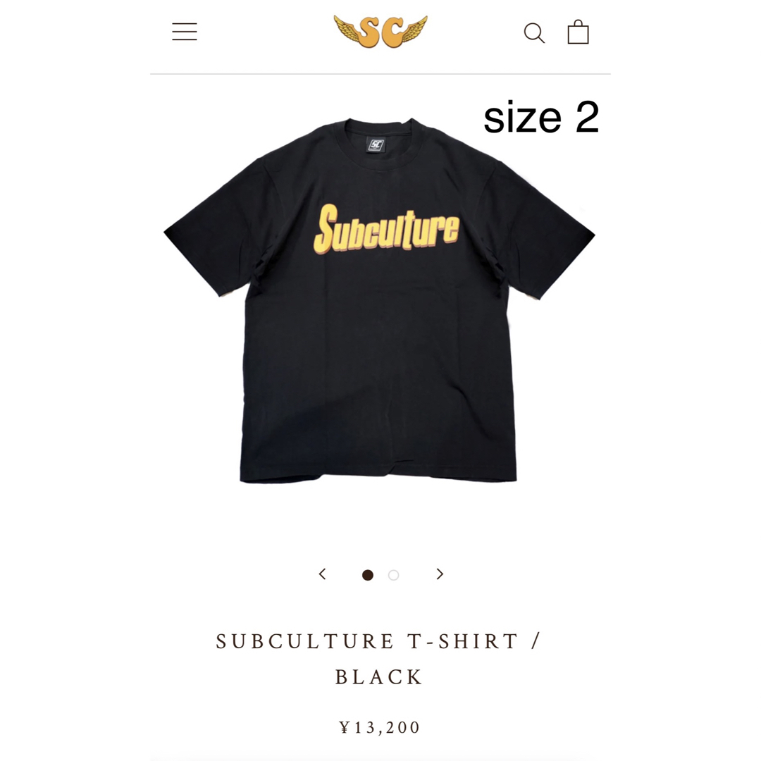 SUBCULTURE  サブカルチャー　完売Tシャツ　ブラック　サイズ2