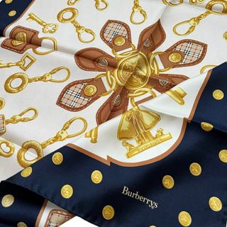 バーバリー(BURBERRY)のタグ付き　バーバリー　バーバリーズ　シルクスカーフ　ノバチェック　鍵(バンダナ/スカーフ)