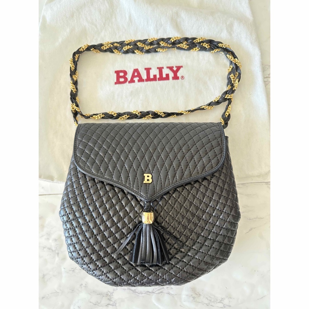 バリー　BALLY キルティングショルダーハンドバッグ　ヴィンテージ　黒