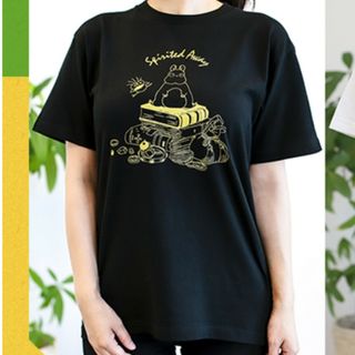 ジブリ(ジブリ)のジブリパークとジブリ展 Tシャツ 坊ネズミとハエドリ ブラック Mサイズ(Tシャツ(半袖/袖なし))