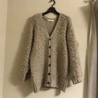 ダブルクローゼット(w closet)のループ編みカーディガン(グレー)(カーディガン)