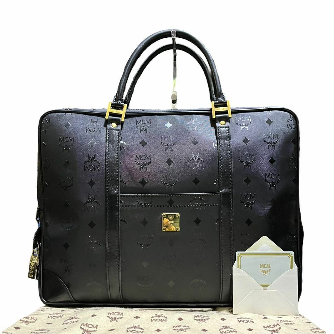MCM - 【極美品✨】MCM ビジネスバッグ ヴィセトス柄 ロゴ刻印 pvc 黒