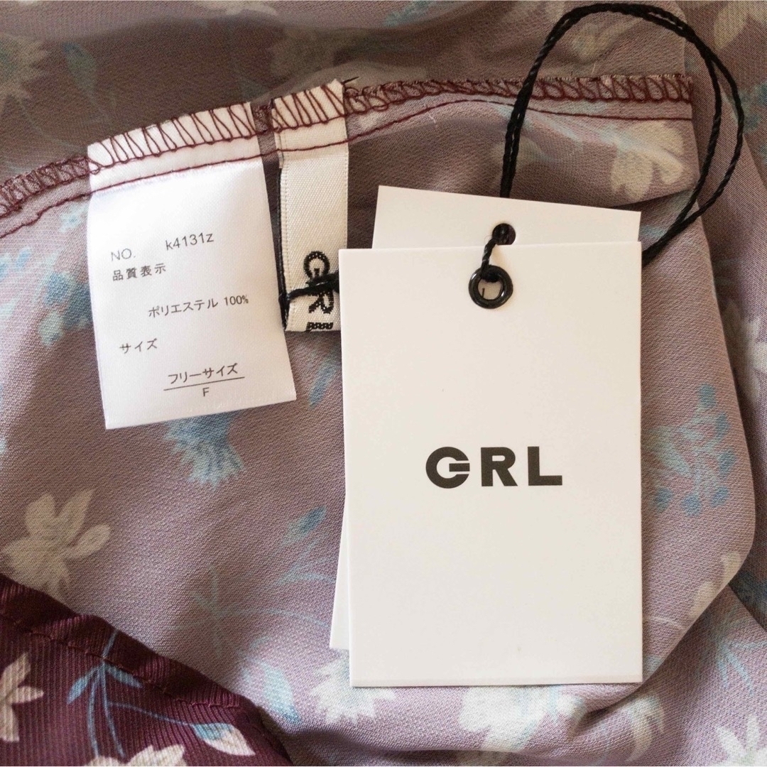 GRL(グレイル)の【新品タグ付き】GRL グレイル ふんわり袖 花柄ブラウス F 長袖  レディースのトップス(シャツ/ブラウス(長袖/七分))の商品写真