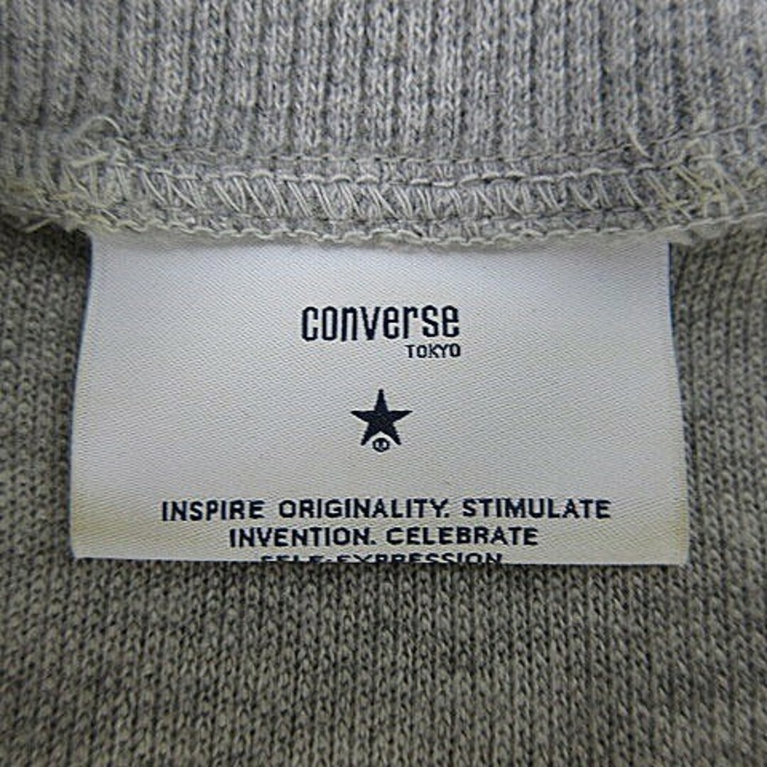 CONVERSE(コンバース)のコンバース ワンピース ひざ丈 長袖 ラウンドネック ボア ベージュ グレー レディースのワンピース(ひざ丈ワンピース)の商品写真