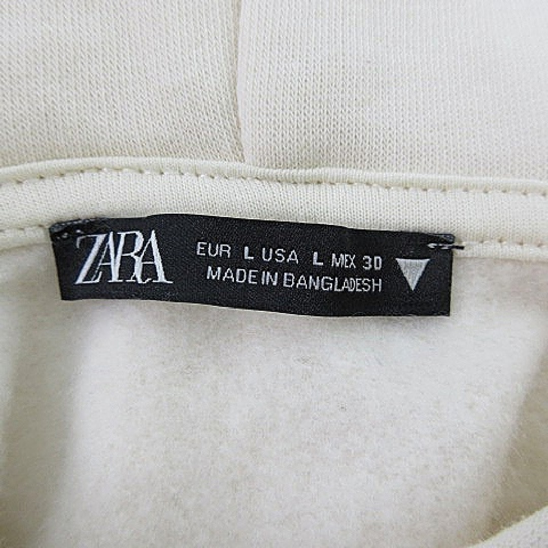 ZARA(ザラ)のザラ パーカー プルオーバー 長袖 ビックシルエット 裏起毛 L 白 トップス レディースのトップス(パーカー)の商品写真