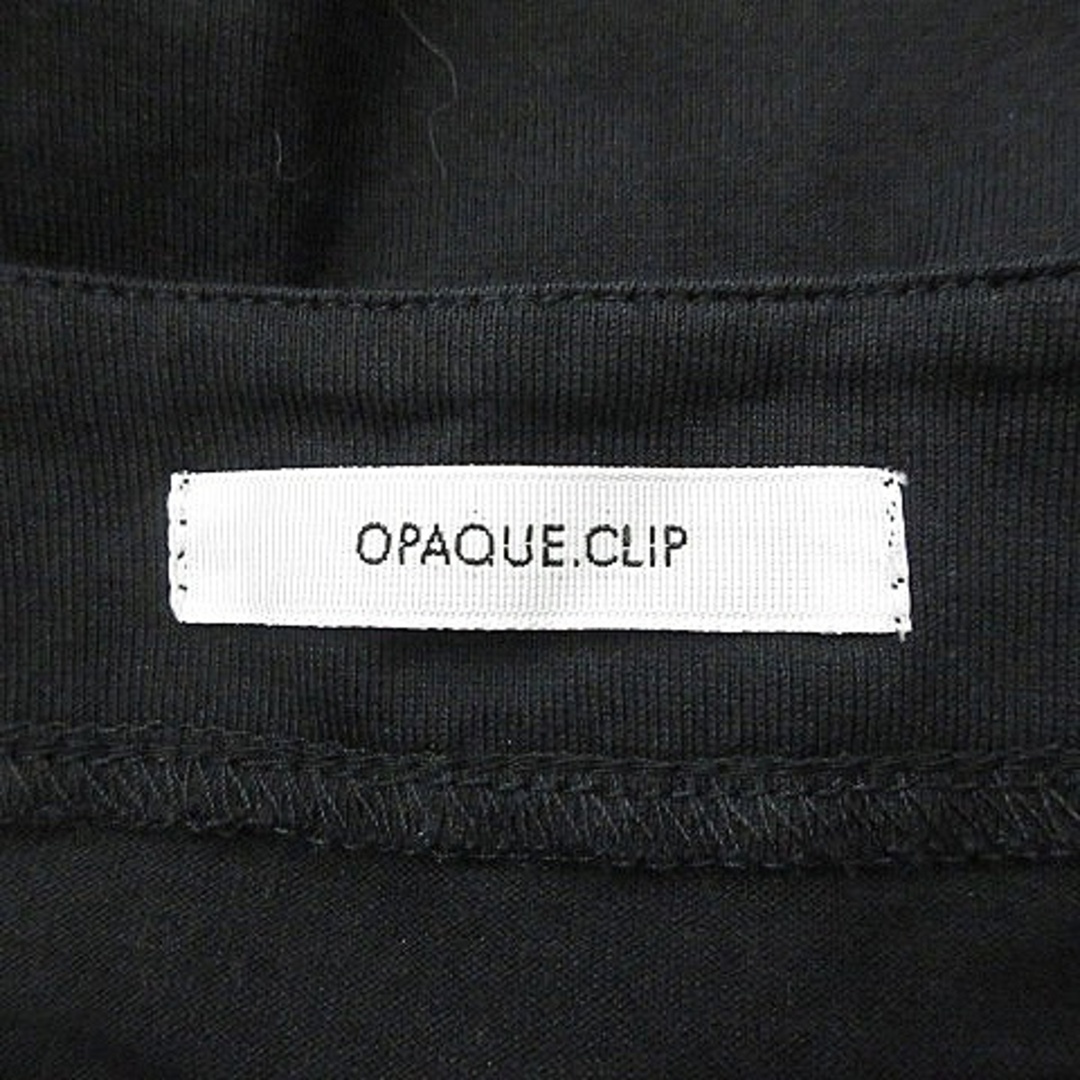 OPAQUE.CLIP(オペークドットクリップ)のオペークドットクリップ カットソー 長袖 ボートネック コットン 無地 M 黒 レディースのトップス(カットソー(長袖/七分))の商品写真