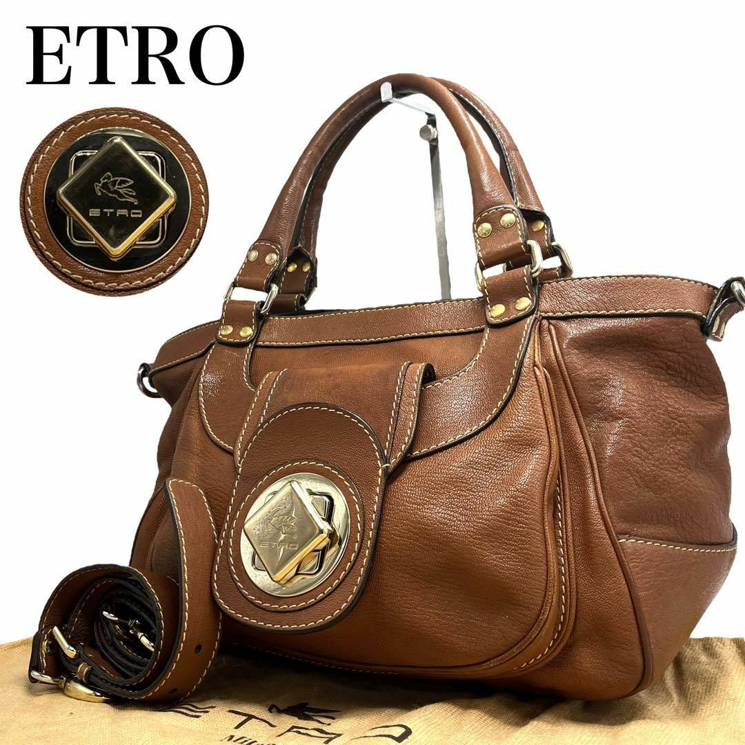 ETRO - 【美品✨】エトロ ペガソ ショルダーバッグ 2way シボ革 レザー ...