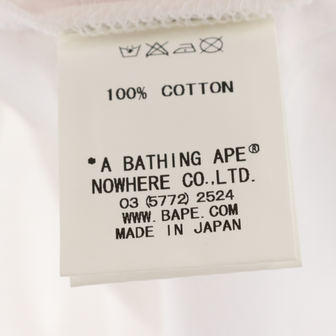 A BATHING APE アベイシングエイプ Clasiccs クラシックス ラグラン 七分袖カットソー 長袖Tシャツ ロゴプリント レッド/ホワイト