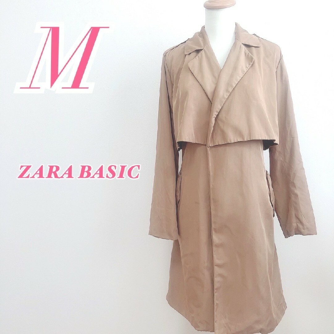 ZARA BASIC ザラベーシック　コート　ベージュ　M　オフィスカジュアル | フリマアプリ ラクマ