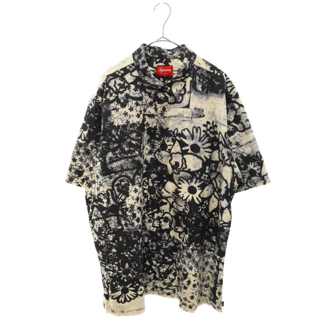 SUPREME シュプリーム 21AW×Christopher Wool S/S Shirt クリストファーウール 花柄半袖シャツ 総柄 ブラックのサムネイル