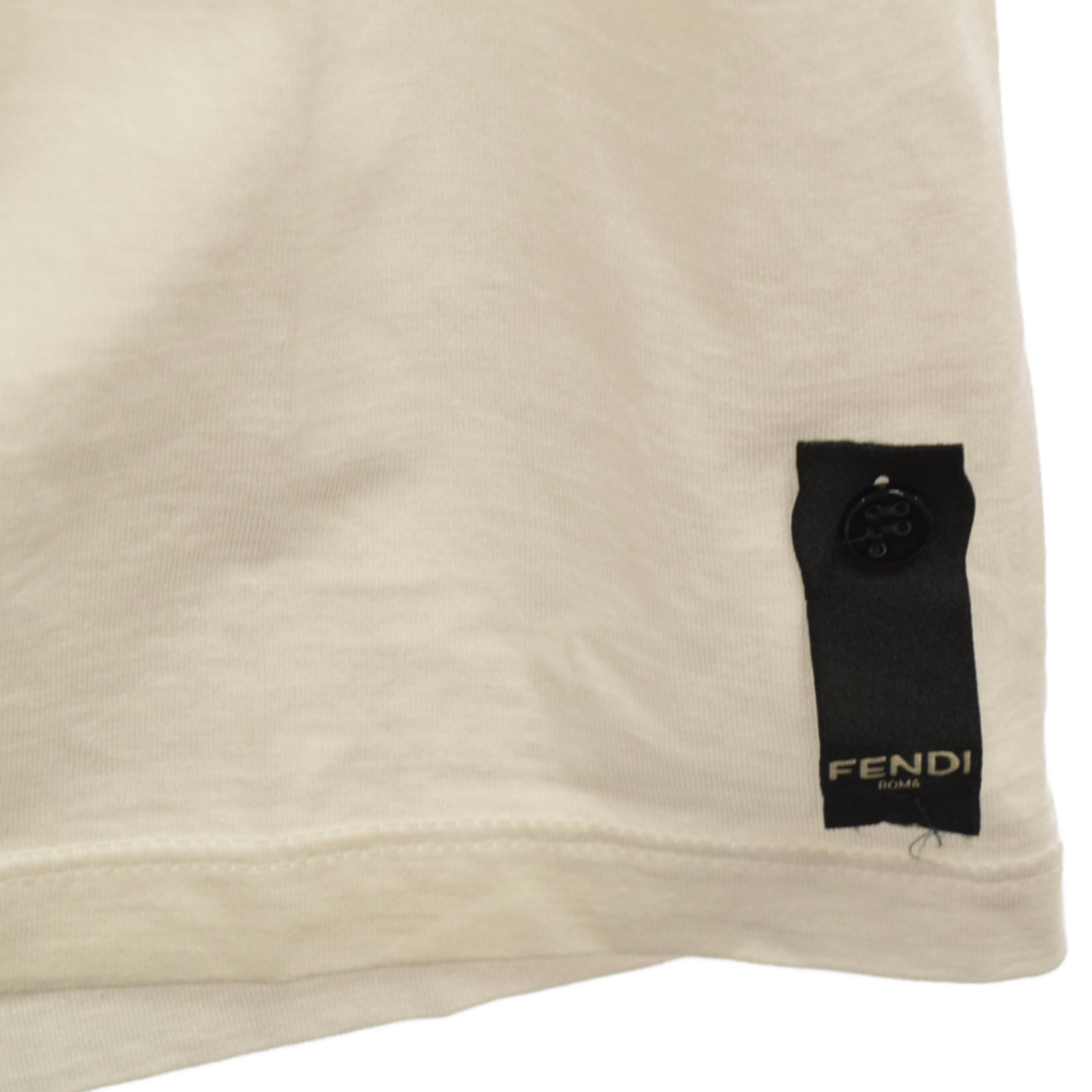 FENDI フェンディ バッグバグズ ジップ半袖Tシャツ カットソー FY0910 A4PZ ホワイト