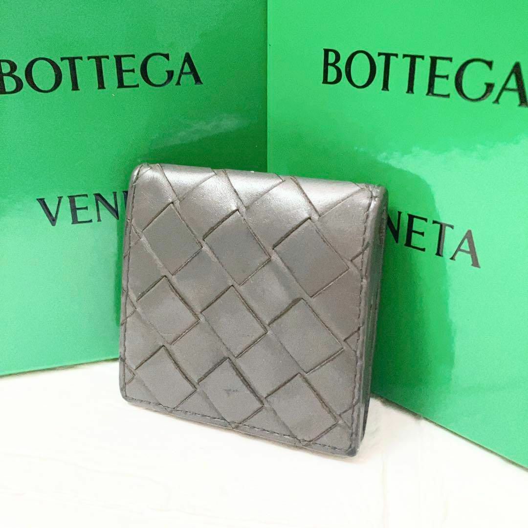 マキシイントレボッテガ ヴェネタ BOTTEGA イントレ レザー コインケース グレー