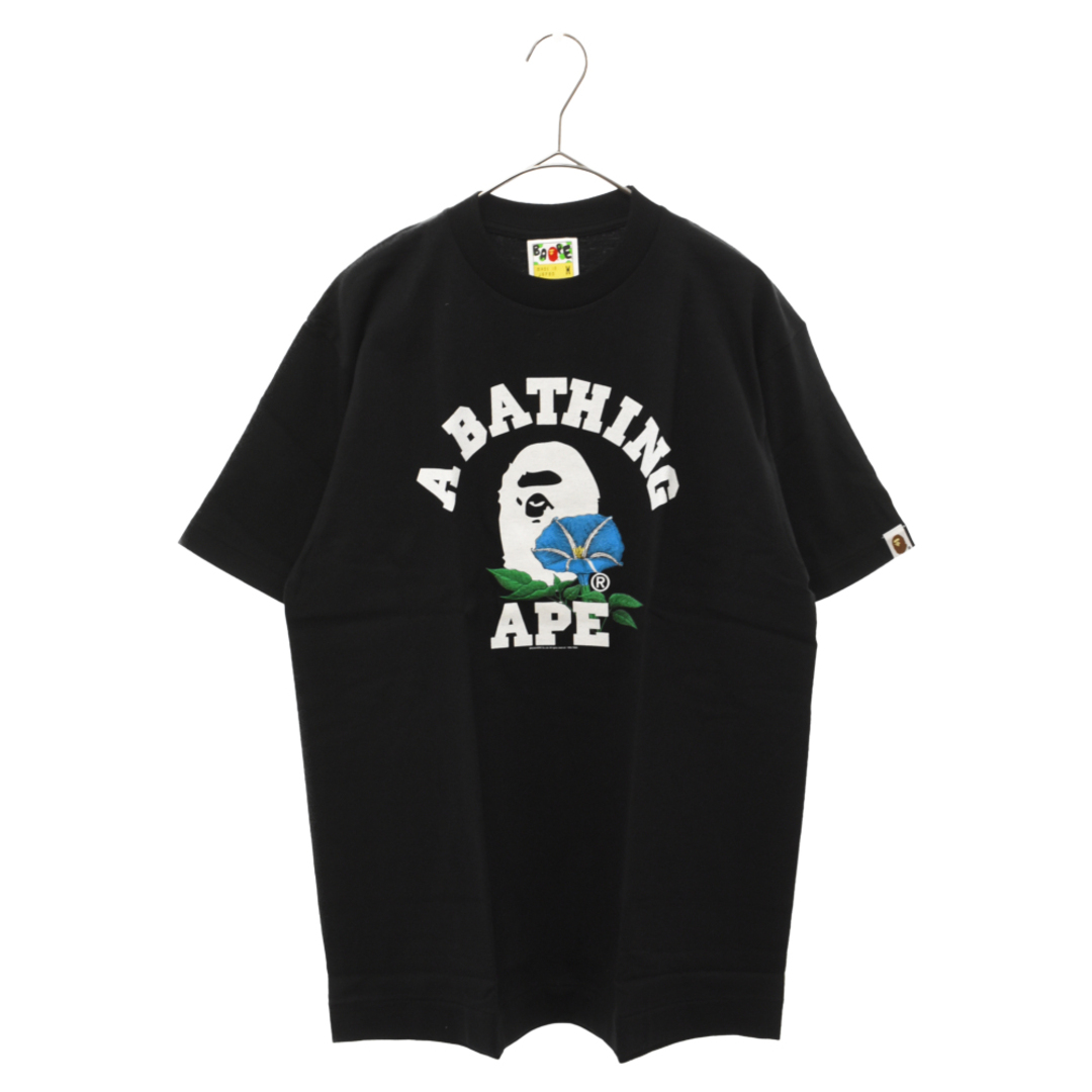 A BATHING APE アベイシングエイプ Ape Head Flower Tee エイプヘッド フラワー クルーネック半袖Tシャツ ブラック