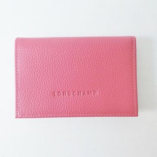 ロンシャン(LONGCHAMP)のロンシャン 名刺入れ美品  - ピンク レザー(名刺入れ/定期入れ)