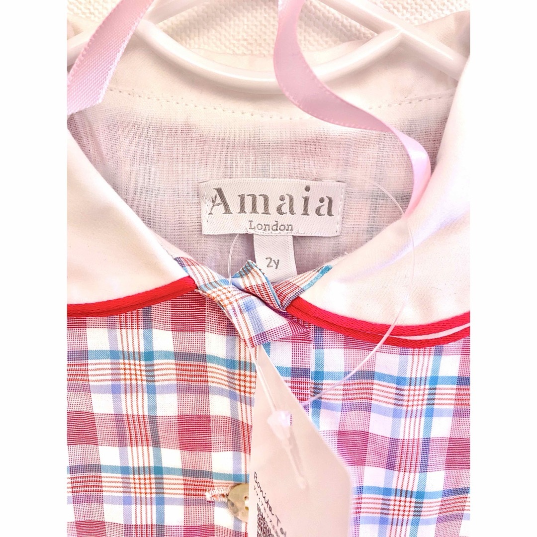 Amaia Kids/アマイマキッズ】チェック柄ノースリーブワンピース-